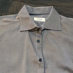 Eton 100% cotton dobby dress shirt, contemporary fit, size 17 / 43, like new